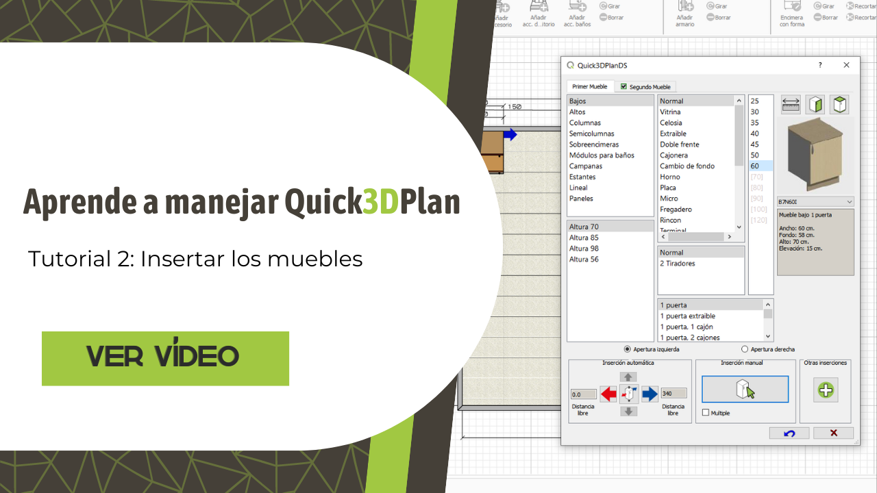 2. Insertar los muebles en Quick3DPlan.