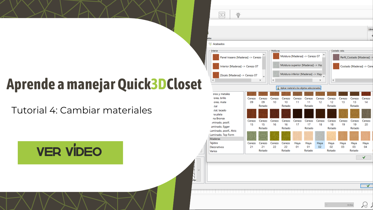 4. Cambiar materiales en Quick3DCloset.