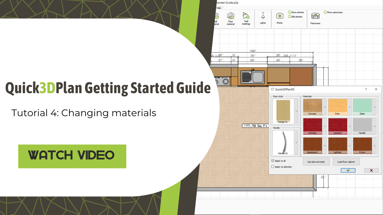 4. Changing materials in Quick3DPlan.