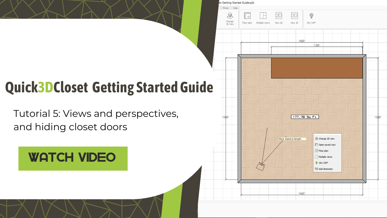 5. Views and perspectives, and hiding closet doors in Quick3DCloset.